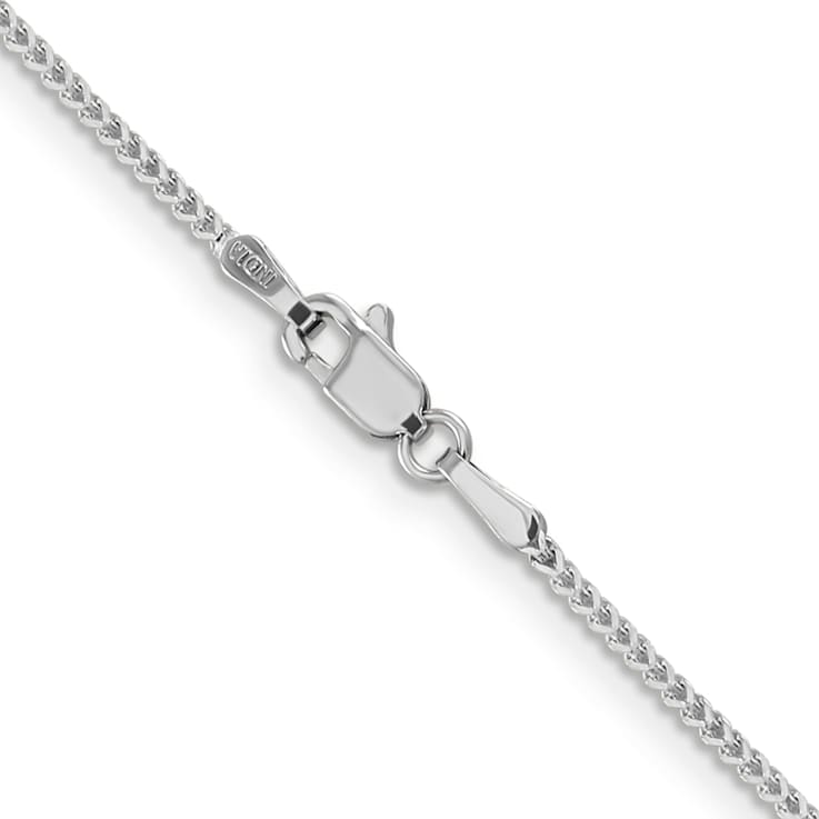 14K White Gold 1mm Franco Chain Bracelet