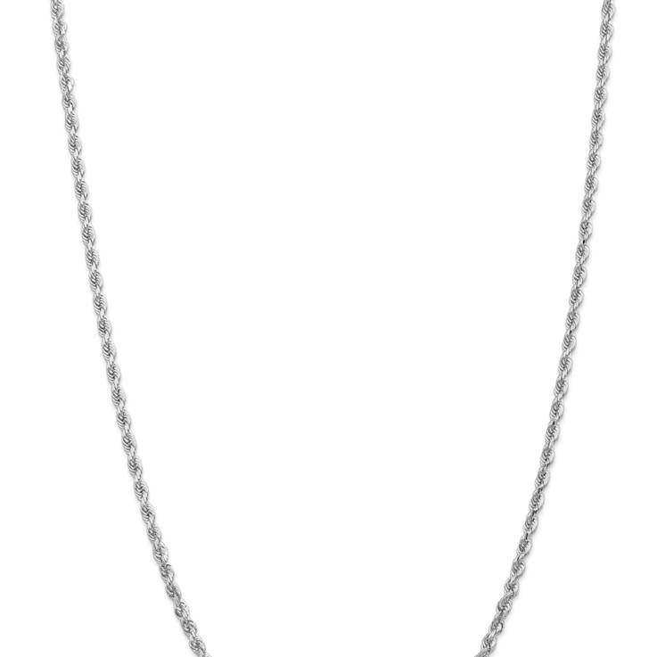 Rhodium Over 14k White Gold 3.35mm Solid Diamond-Cut Quadruple Rope 22
Inch Chain