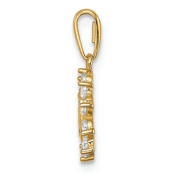 14K Yellow Gold Our Lady of Guadalupe Cubic Zirconia Pendant