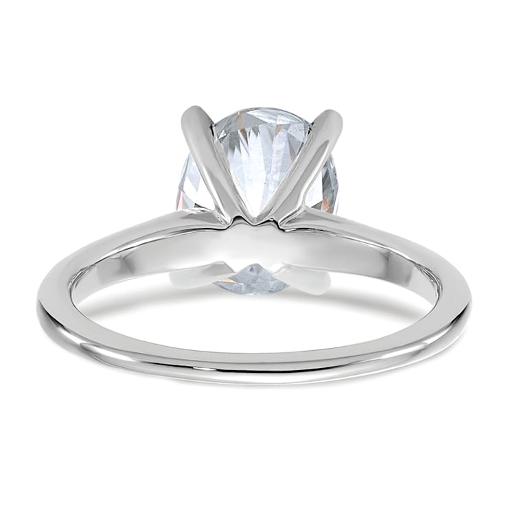Rhodium Over 14K White Gold 3 ct. G H I True Light Oval Moissanite
Solitaire Ring