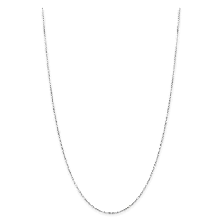 Rhodium Over Sterling Silver 1.25mm Cable Chain with 2 Inch Extension Necklace