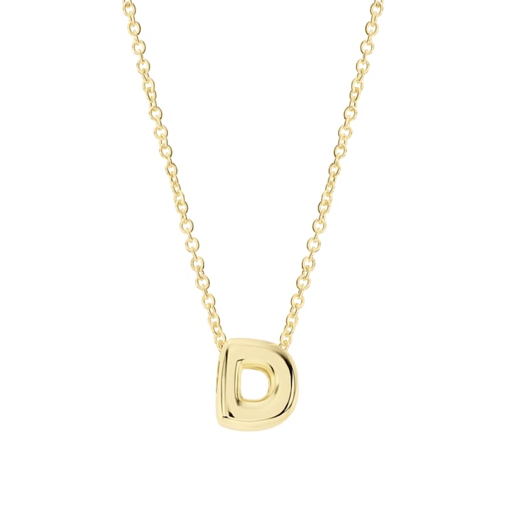 CZ Initial D Tennis Necklace And Pendant Set In 14K Gold Over Brass 4.05ctw