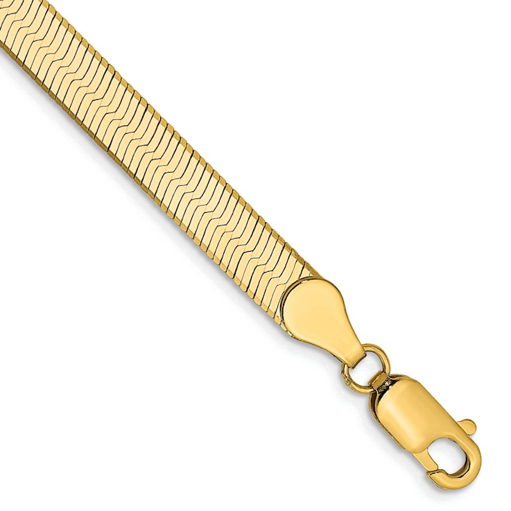 14K Yellow Gold 5mm Silky Herringbone Chain Bracelet