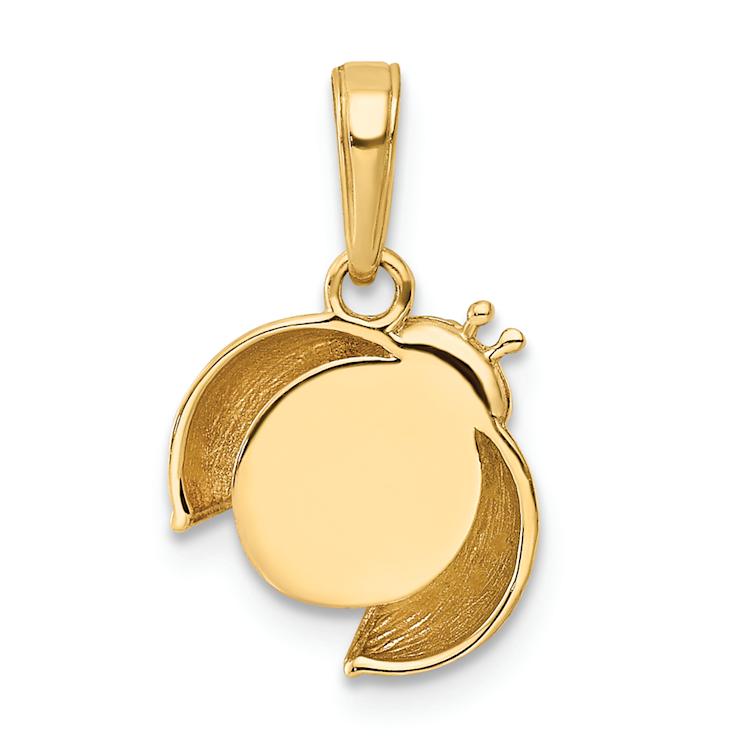 14K Tri-color Gold Diamond-Cut Ladybug Pendant