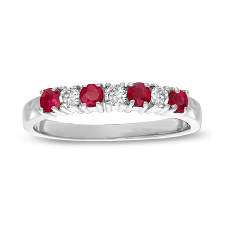 0.37ctw Ruby and Diamond Band Ring in 14k White Gold
