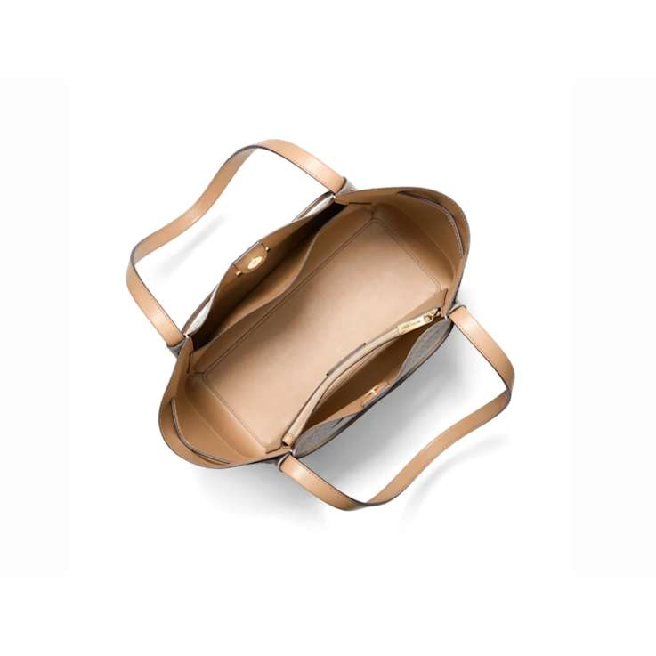 Michael Kors Reed Large Belted Tote Shoulder Handbag in Exotic Brown