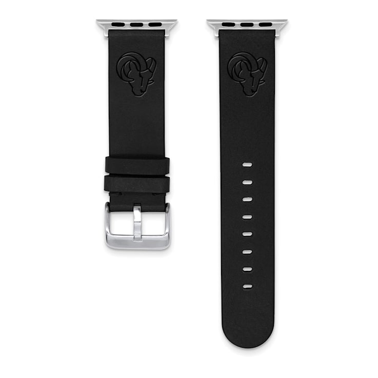 Gametime Los Angeles Rams Leather Band fits Apple Watch (42/44mm M/L
Black). Watch not included.