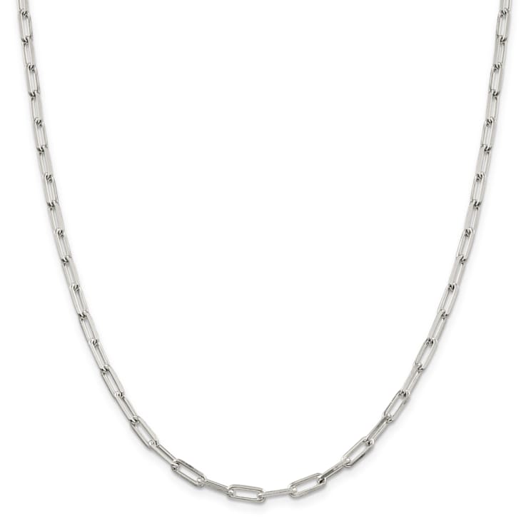 Sterling Silver 4.25mm Elongated Open Link Chain Necklace