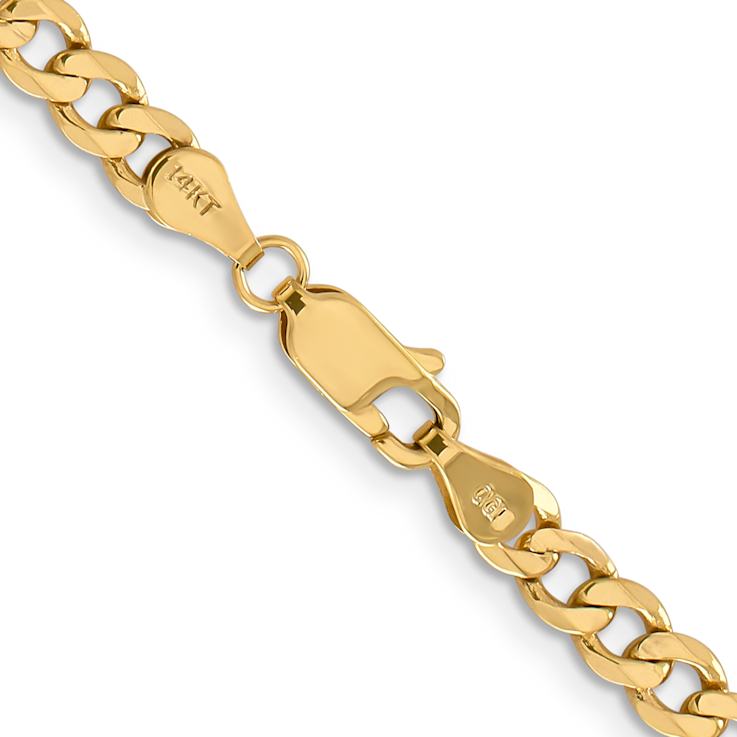 14k Yellow Gold Polished Solid 4.75mm Flat Figaro Link 26 Inch Chain