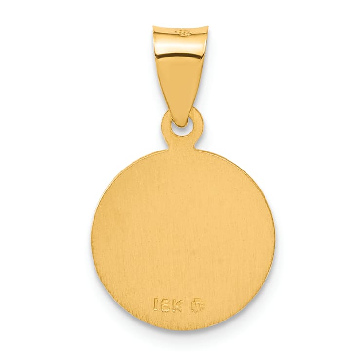 18k Yellow Gold Satin Saint Christopher Medal Pendant