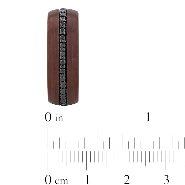 Robert Alton Men's Black Sapphire 8mm Band Ring In Tungsten