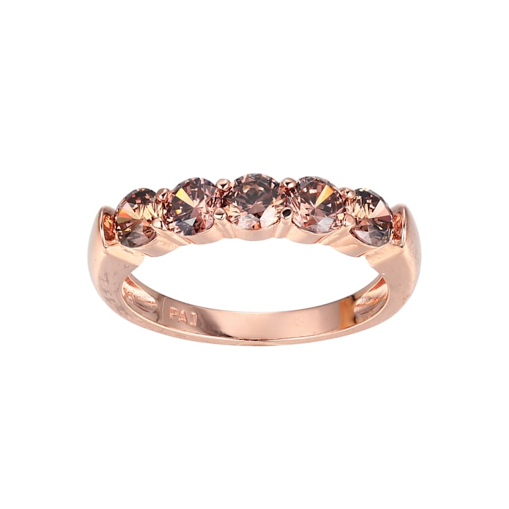 Mocha Cubic Zirconia 18k Rose Gold Over Sterling Silver Ring 1.55ctw