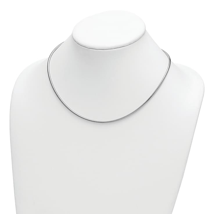 Rhodium Over Sterling Silver 2.4mm Snake 18 Inch Chain