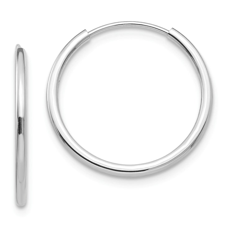 Rhodium Over 14K White Gold Endless Hoop 3 Pair Earring Set