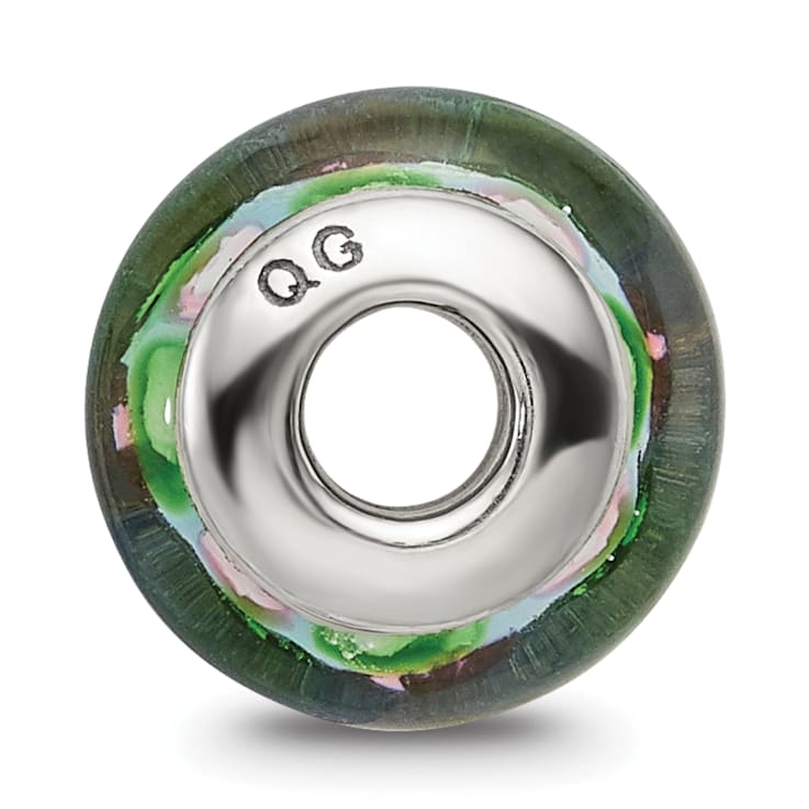 Sterling Silver Blue Hand-blown Glass Bead