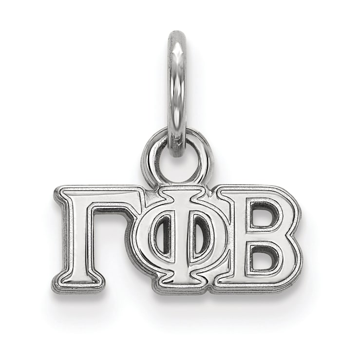 Rhodium Over Sterling Silver LogoArt Gamma Phi Beta Extra Small Pendant