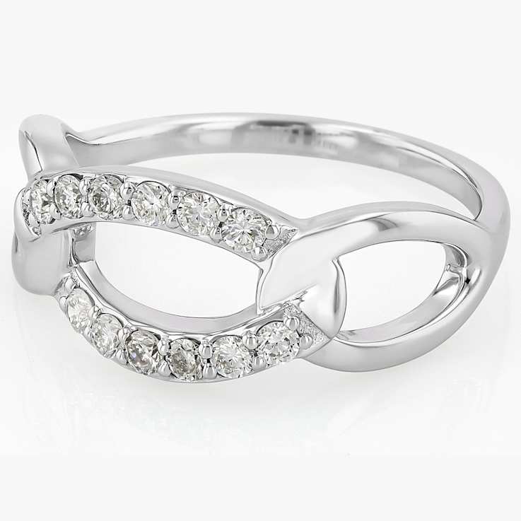 Lab-Grown Diamond Open Crossover Ring In Sterling Silver
