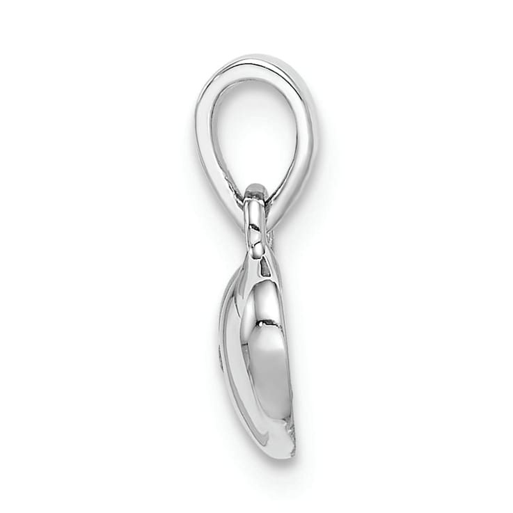 Rhodium Over Sterling Silver Polished and Satin Cubic Zirconia Heart
Children's Pendant
