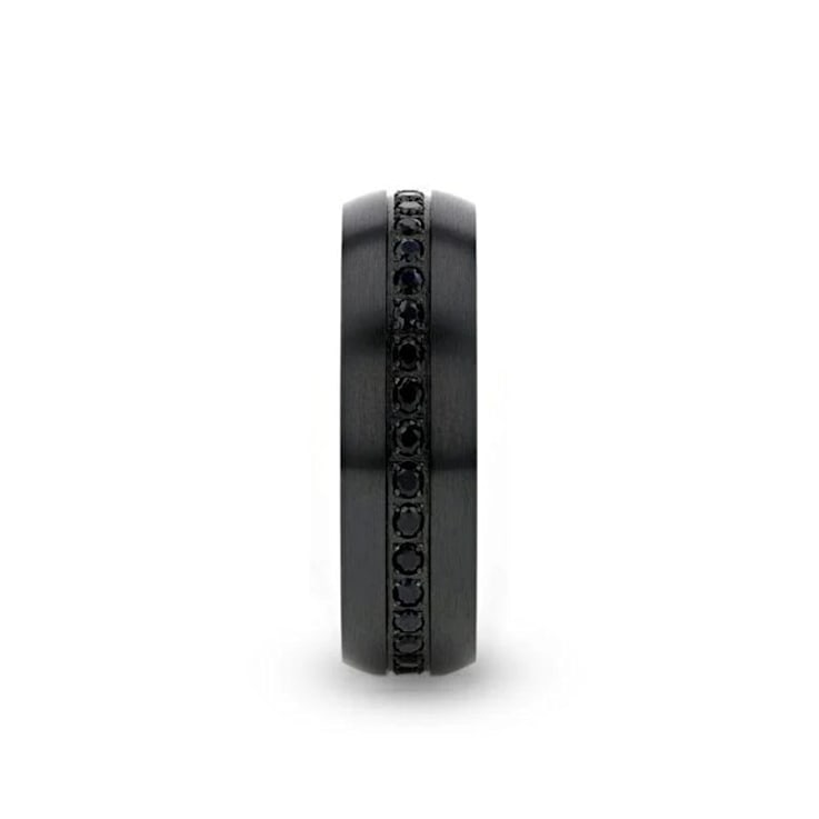 TALON Black Titanium Ring with Black Sapphires 6mm