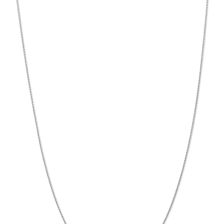 Rhodium Over 14k White Gold 1mm Solid Round Parisian Wheat 16 Inch Chain