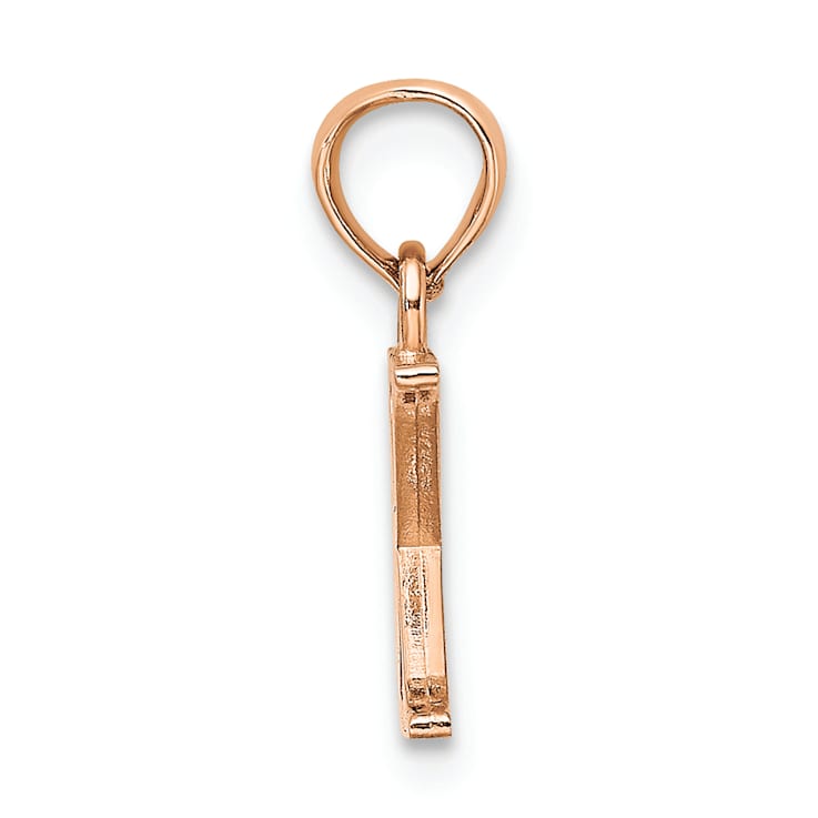 14k Rose Gold Polished Block Letter X Initial Pendant