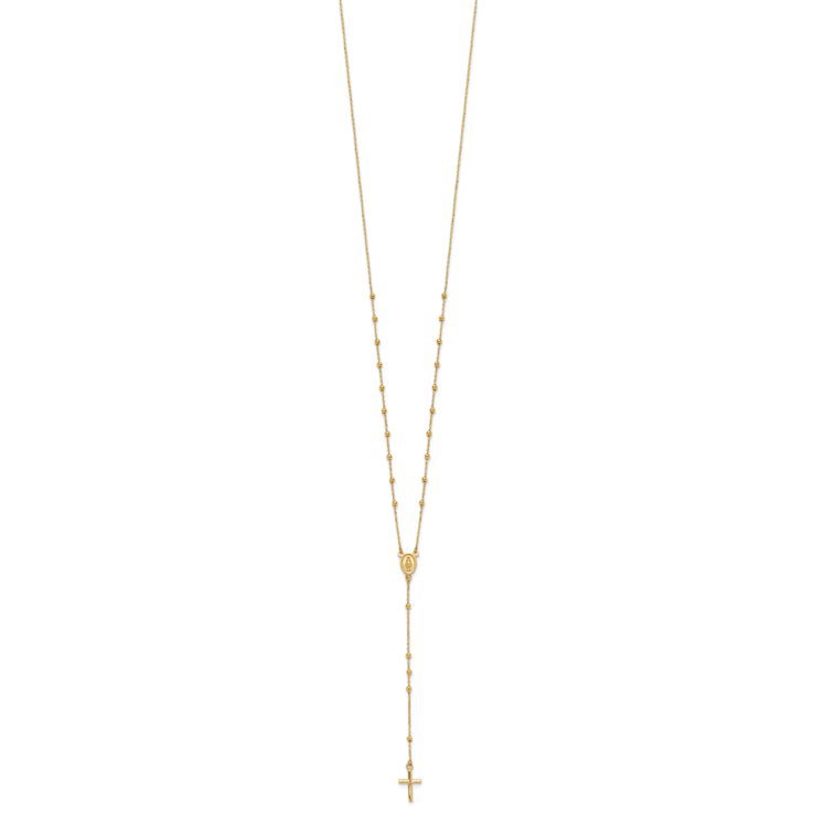 14K Yellow Gold Polished Rosary Necklace