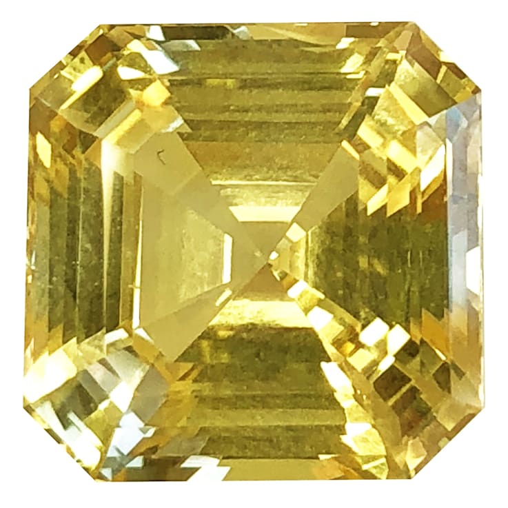Yellow Sapphire Loose Gemstone Unheated 11.9x11.9mm Emerald Cut 10.63ct