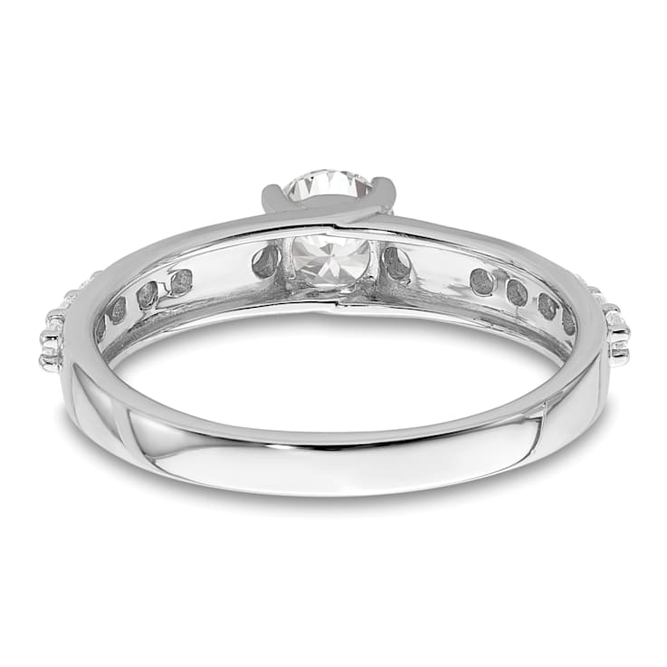 Rhodium Over 10K White Gold Lab Grown Diamond VS/SI GH, Engagement Ring 0.74ctw