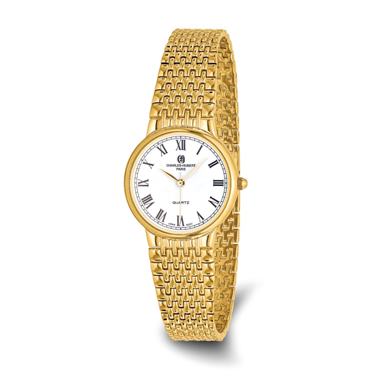 Mens Charles Hubert Gold-finish Brass 33mm Watch