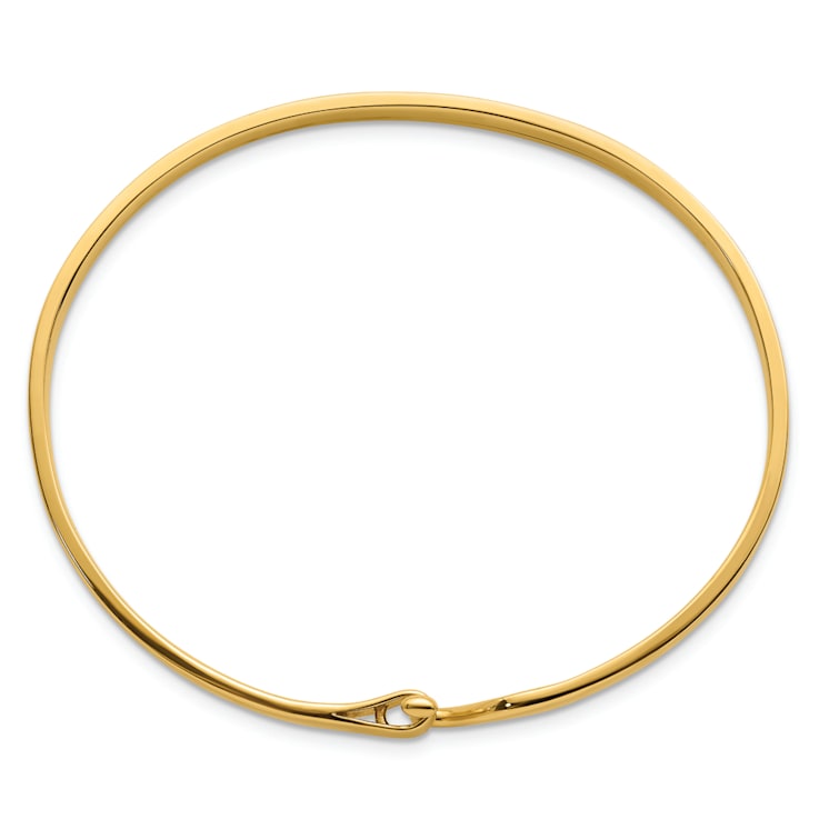 14K Yellow Gold Polished Loop and Hook Bangle