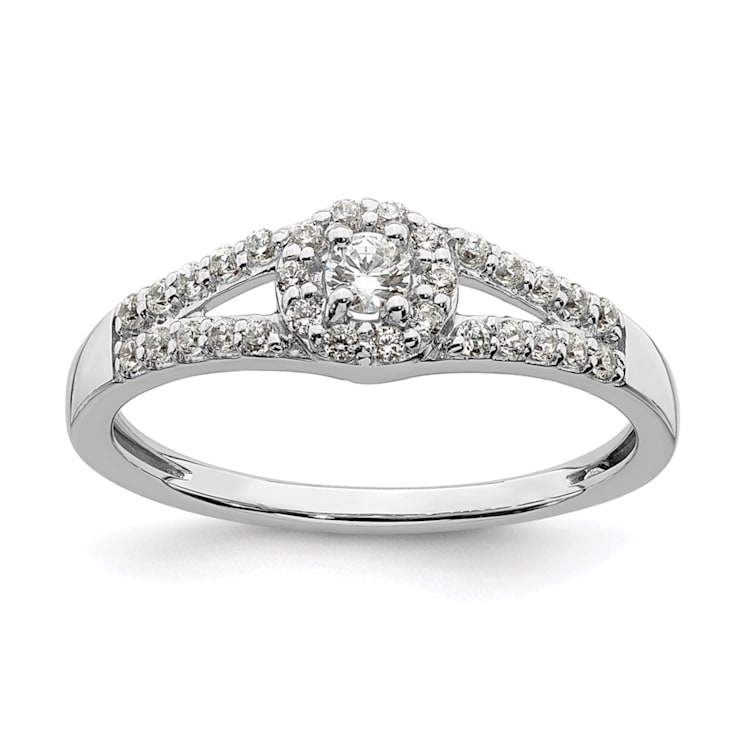Rhodium Over 10K White Gold Lab Grown Diamond Complete Halo Engagement
Ring 0.34ctw