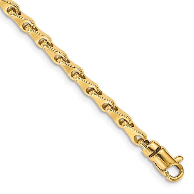 14k Yellow Gold 3.3mm Hand-Polished Fancy Link Bracelet