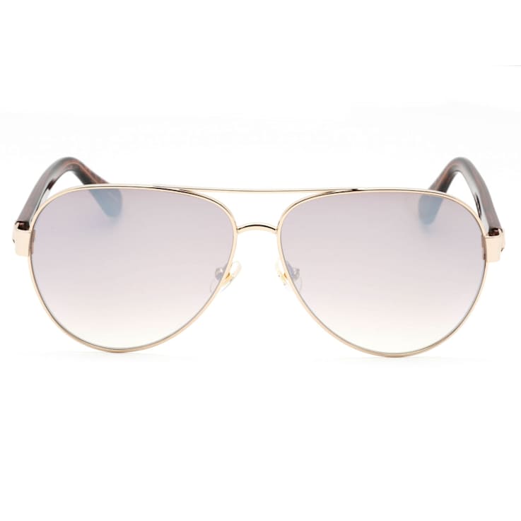 Kate Spade Geneva Gold Pink Aviator Frame / Brown Silver Mirrored Lenses Sunglasses