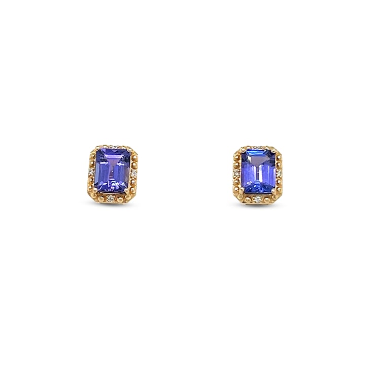 18K Rose Gold Over Sterling Silver 7x5mm Tanzanite and White Cubic
Zirconia Earrings 2.30ctw