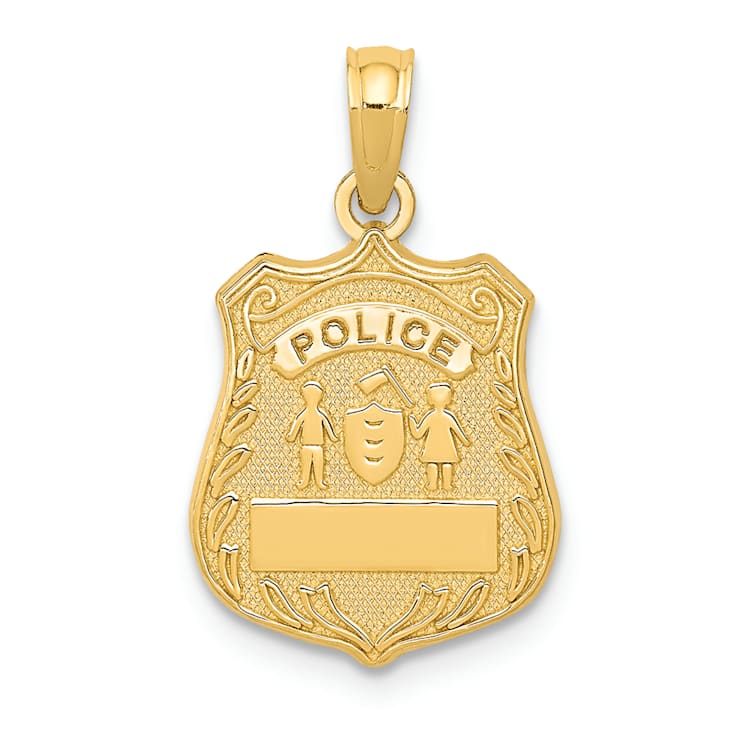 10K Yellow Gold Police Badge Pendant