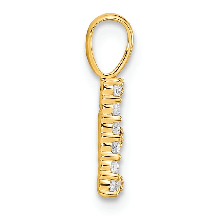 14K Yellow Gold Lab Grown Diamond Letter E Initial Pendant