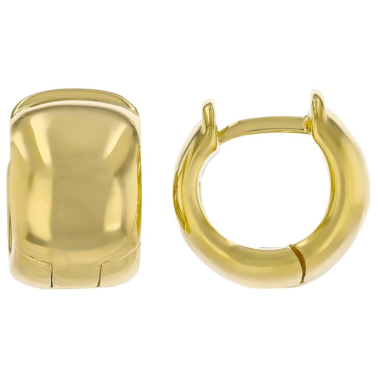 Chunky Huggie Hoop Earrings In 18K Gold Over Sterling Silver