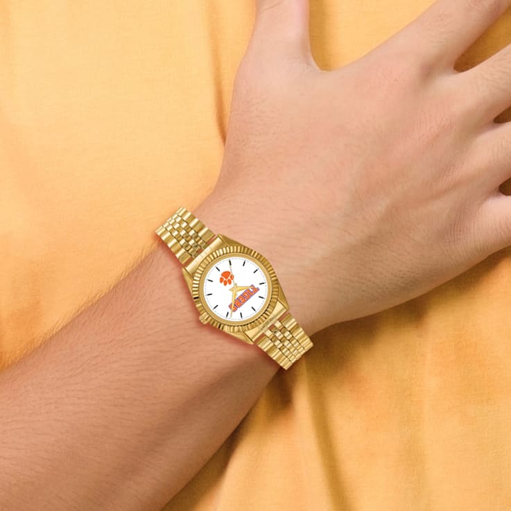 LogoArt Clemson University Pro Gold-tone Gents Watch