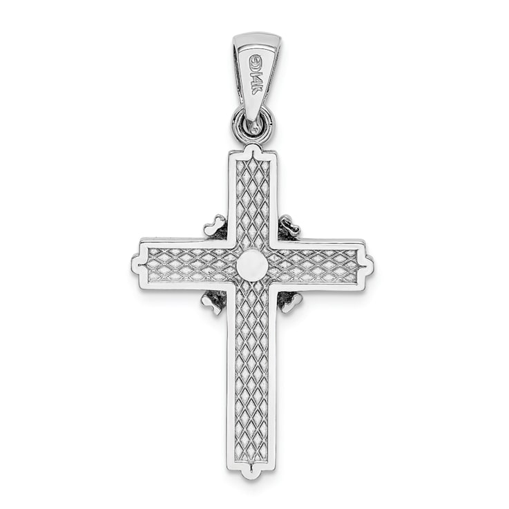 Rhodium Over 14K White Gold Passion Cross Pendant - 1BSS9A