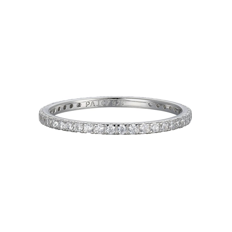 White Cubic Zirconia Rhodium Over Sterling Silver Ring 0.63ctw
