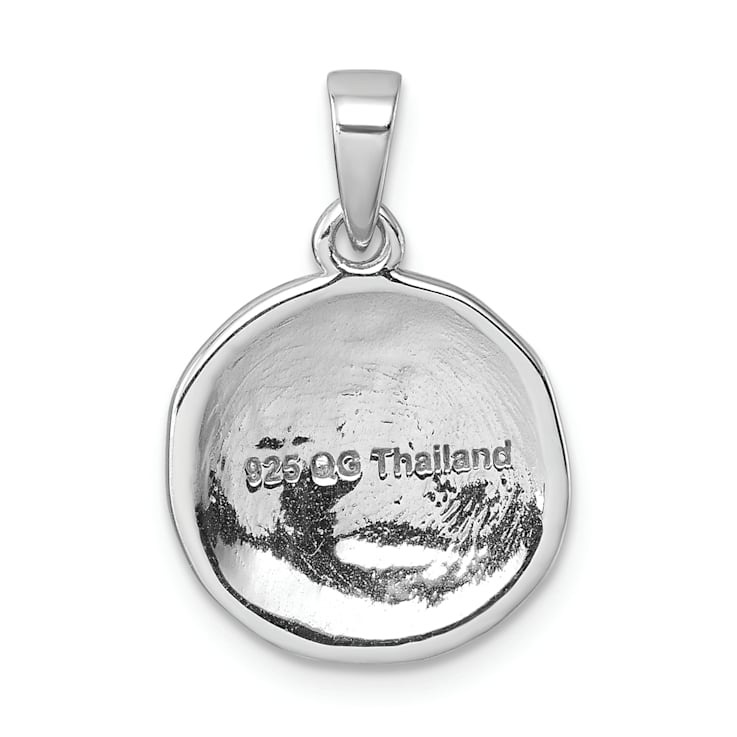 Rhodium Over Sterling Silver Yellow Turtle Crawling In The Sand Pendant