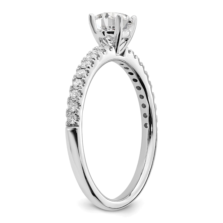 Rhodium Over 14K White Gold Lab Grown Diamond SI1/SI2, G H I, Engagement Ring