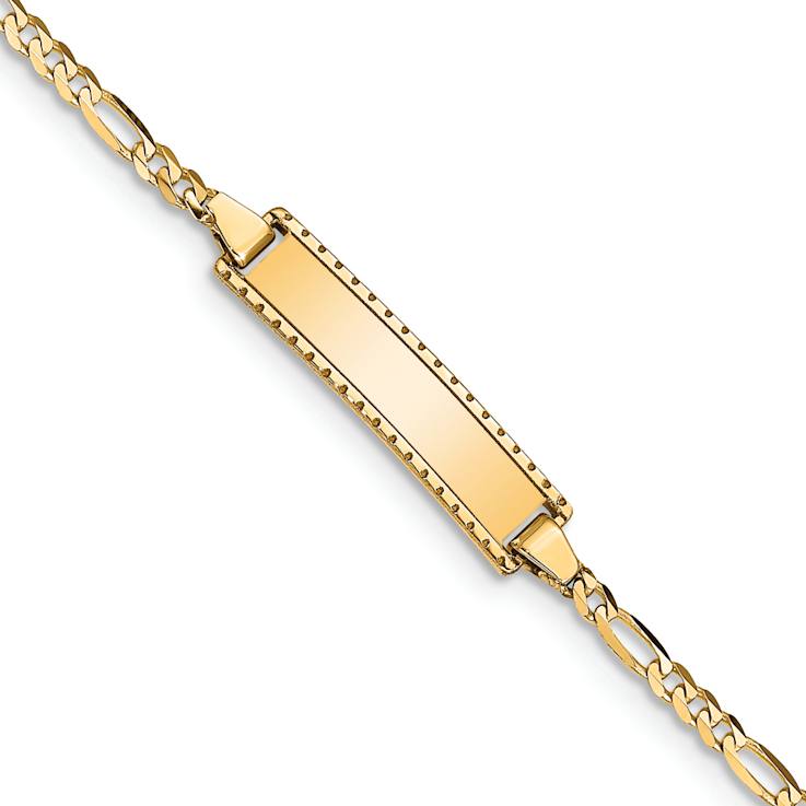 10k Yellow Gold Children's Figaro Link ID Bracelet