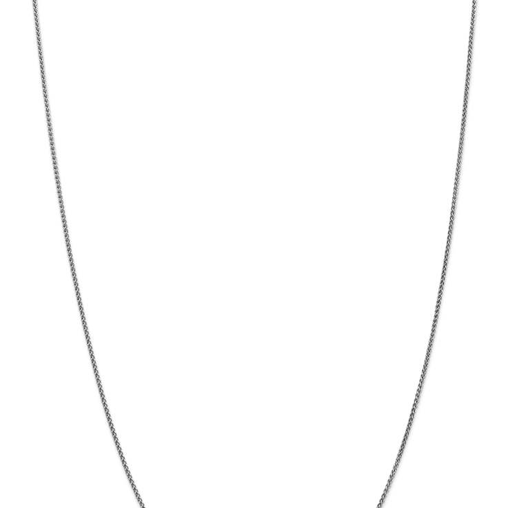 14k White Gold 1.2mm Diamond Cut Wheat Chain 22"