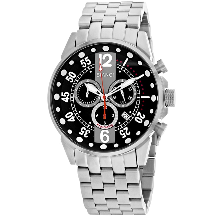 Roberto Bianci Men's Messina Black Dial Stainless Steel Watch