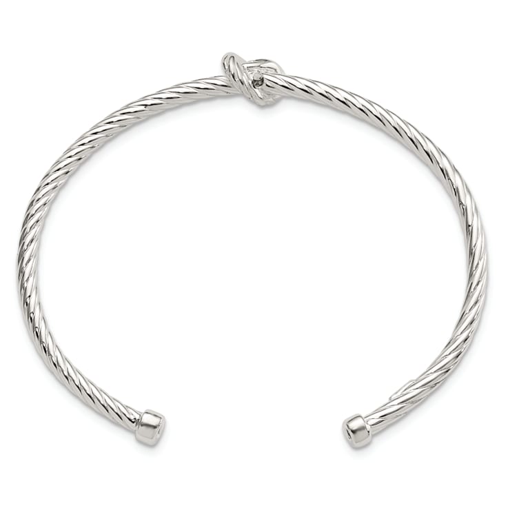 Sterling Silver Twisted Knot Cuff Bracelet
