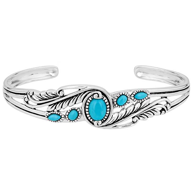 Sleeping Beauty Turquoise Cuff Bracelet In Sterling Silver