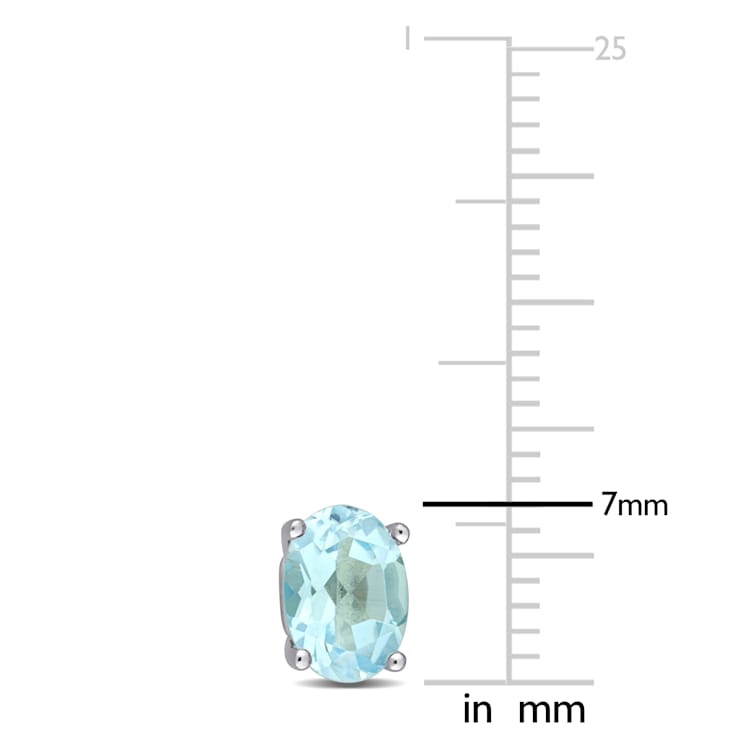 1.88ctw Oval Sky Blue Topaz Stud Earrings in Sterling Silver