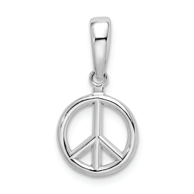Sterling Silver Polished Peace Symbol Pendant