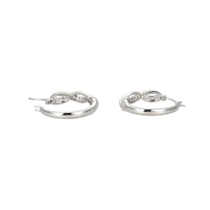 White Cubic Zirconia Rhodium Over Sterling Silver Hoop Earrings 1.81ctw